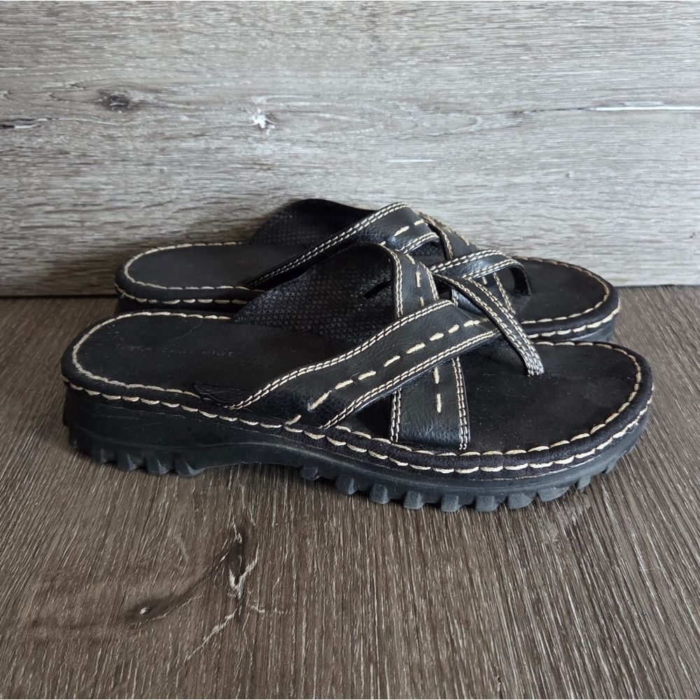 Vintage 90s y2k Lower East Side Chunky Lug Sole Jammer Platform Slide Sandals 8